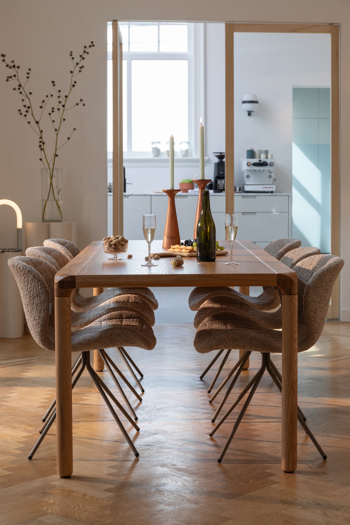 Storm Ash Wooden Dining Table - Natural - 180cm
