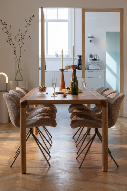 Storm Ash Wooden Dining Table - Natural - 180cm