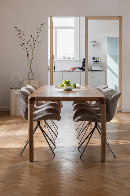 Storm Ash Wooden Dining Table - Natural - 180cm