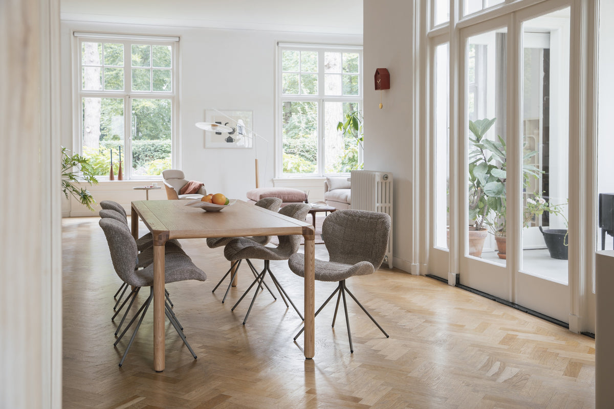 Storm Ash Wooden Dining Table - Natural - 220cm