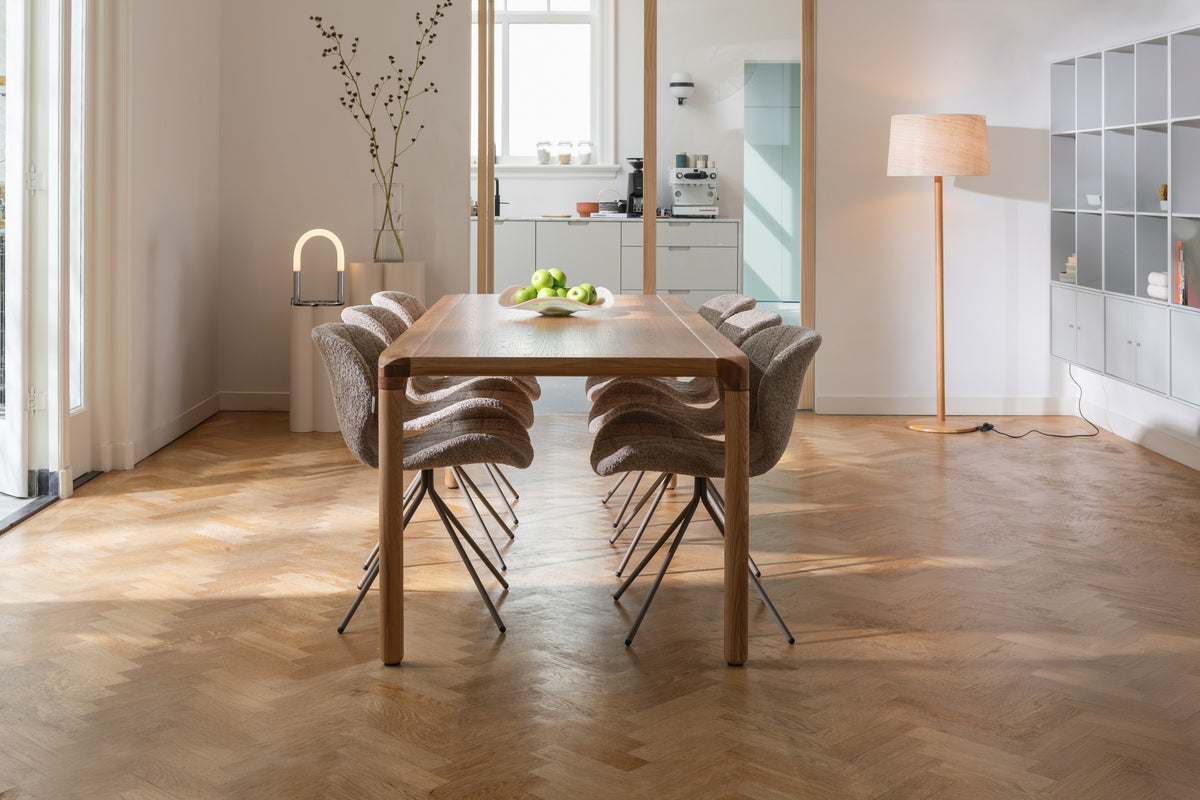 Storm Ash Wooden Dining Table - Natural - 220cm