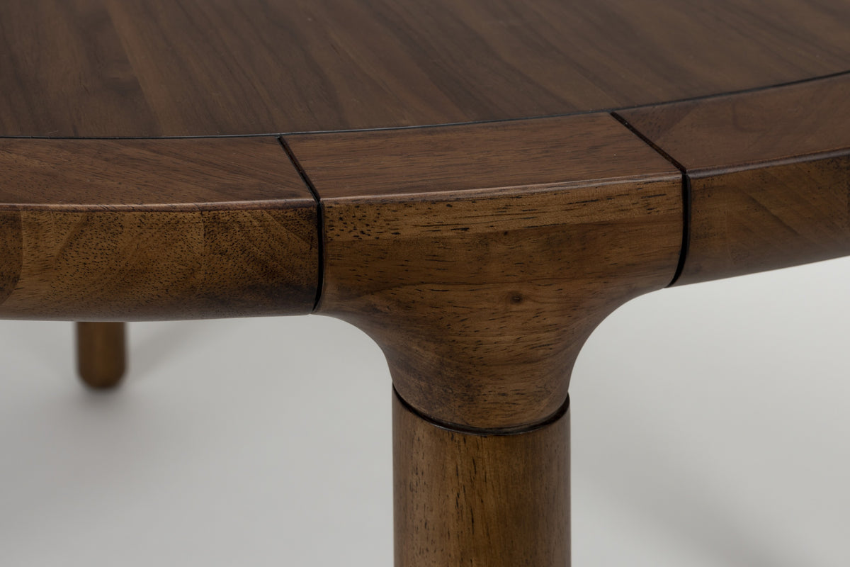 Storm Wooden Round Dining Table - Walnut