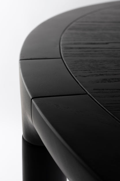 Storm Wooden Round Dining Table - Black