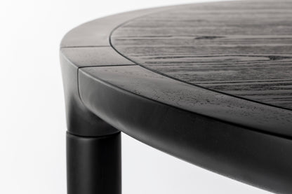 Storm Wooden Round Dining Table - Black