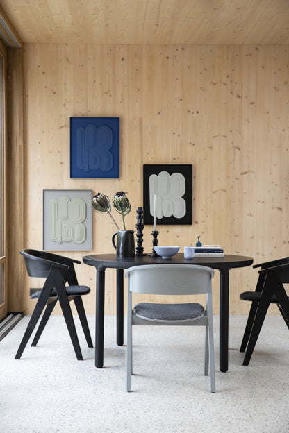 Storm Wooden Round Dining Table - Black