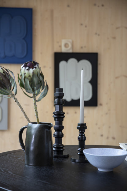 Storm Wooden Round Dining Table - Black