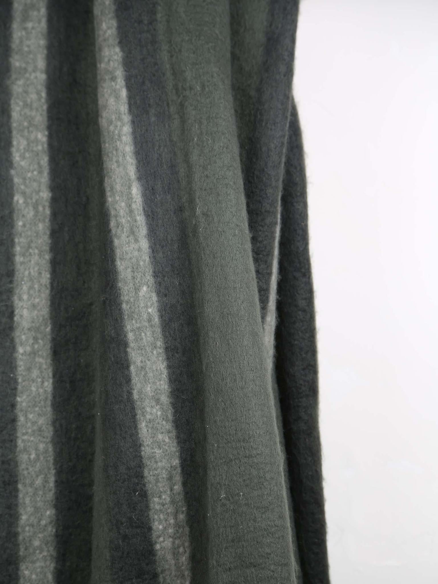 Isabel Recycled Striped Fringed Throw - Olive, Sage