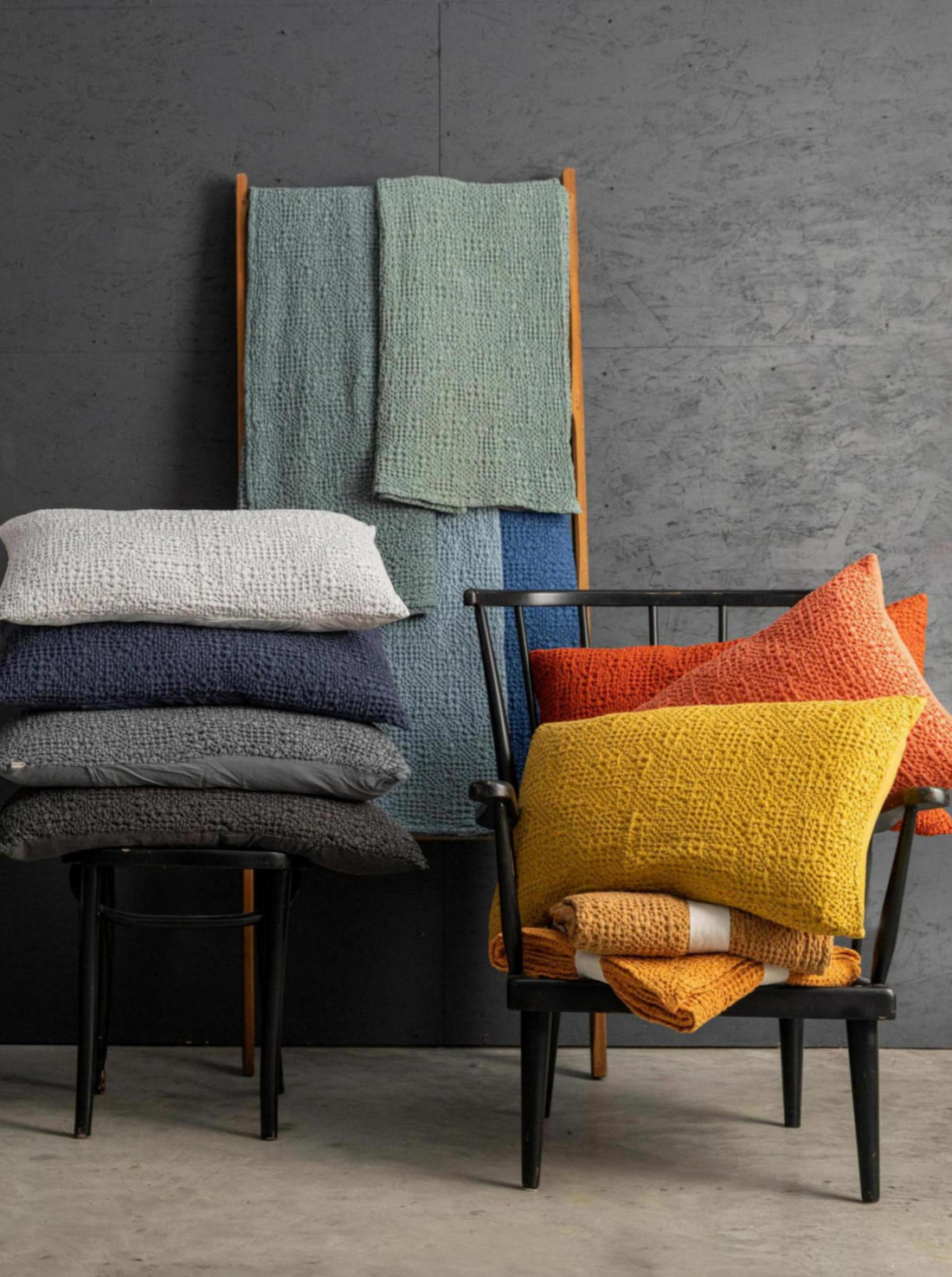 Stonewashed Cotton Tana Throw Marmalade