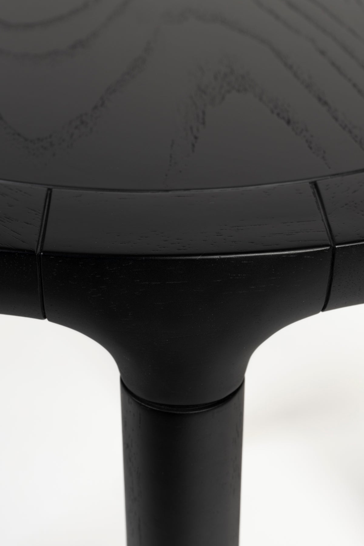 Storm Wooden Round Dining Table - Black