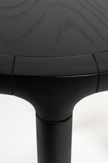Storm Wooden Round Dining Table - Black