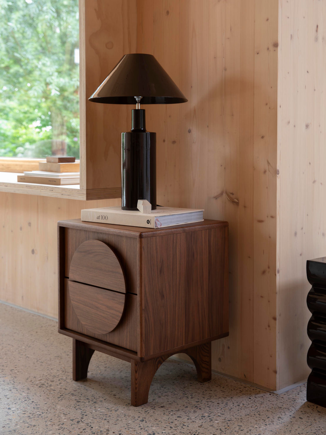 Groove Bedside Table - Walnut