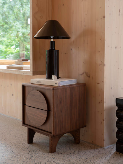 Groove Bedside Table - Walnut