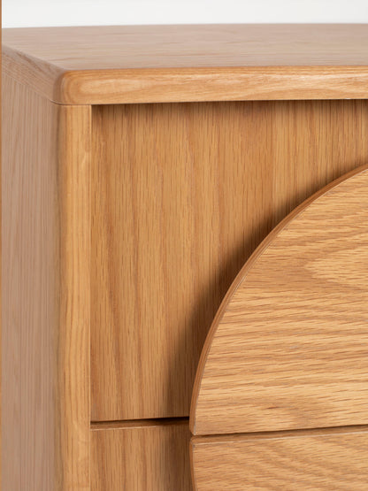 Groove Bedside Table - Natural Oak