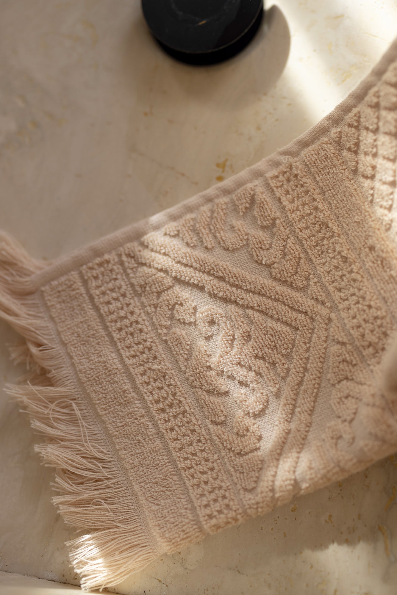 Embossed Jacquard Towel in Powder - 4 Sizes Available