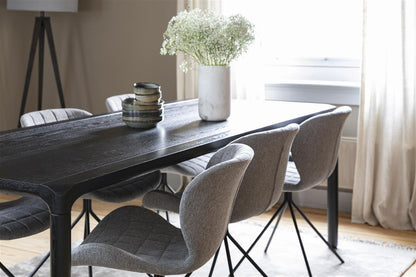Storm Ash Wooden Dining Table - Black - 3 Sizes Available
