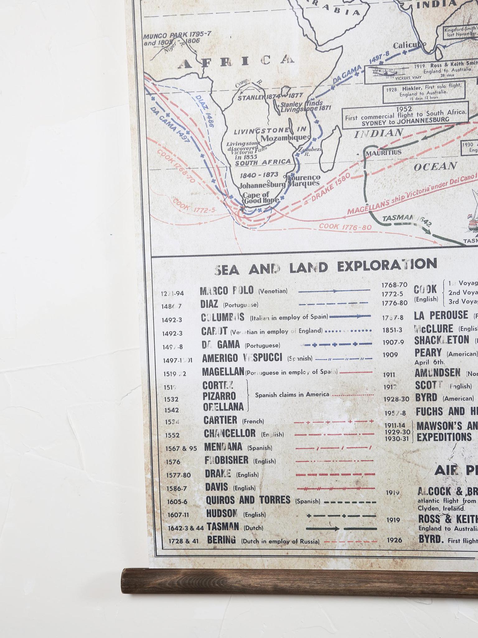 Wall Hanging World Exploration Map - Large
