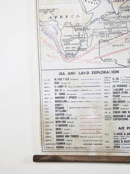 Wall Hanging World Exploration Map - Large