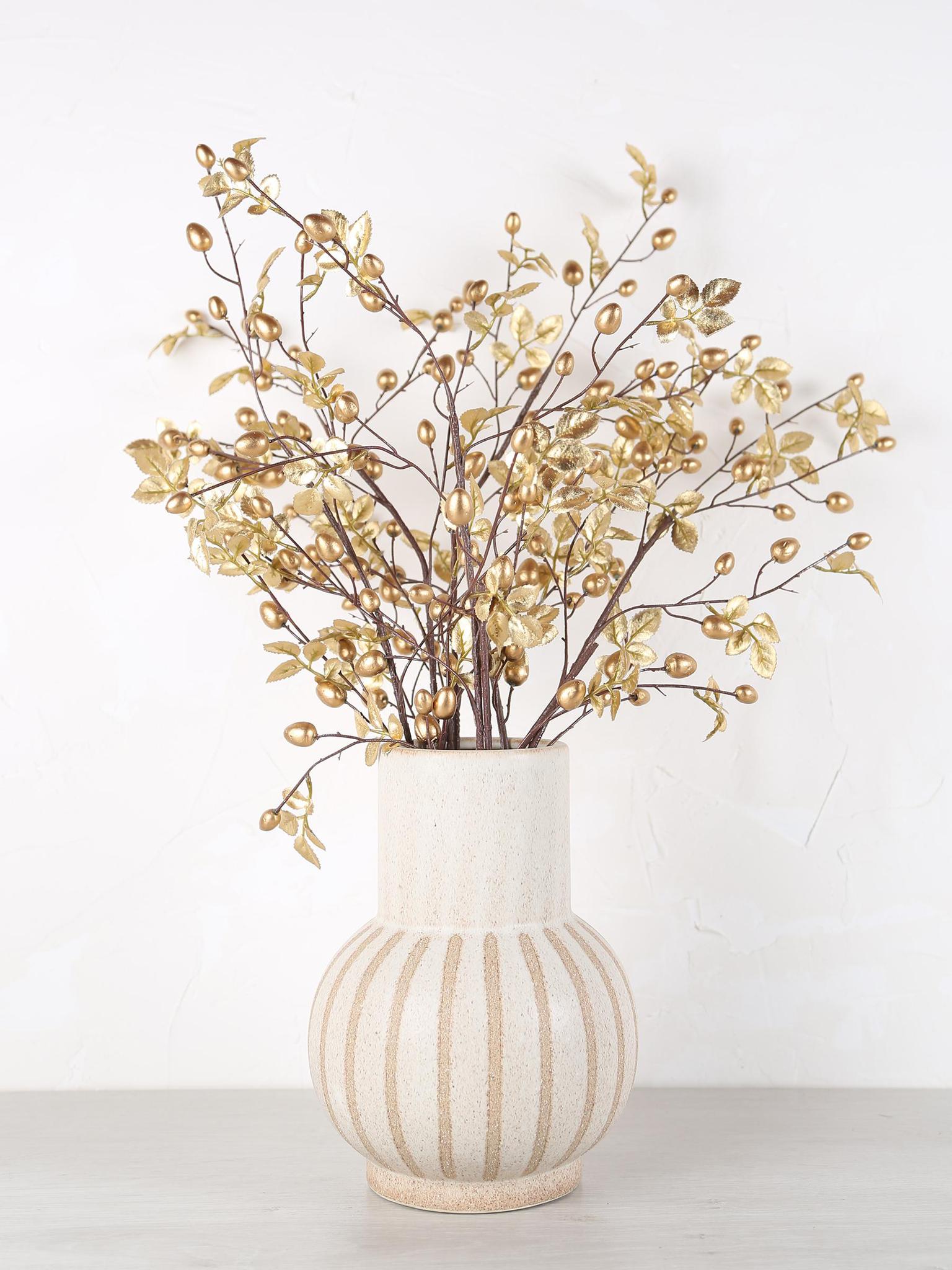 Ulloa Matt Textured Vase - Muted Ochre