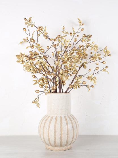 Ulloa Matt Textured Vase - Muted Ochre