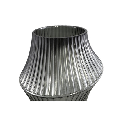 Yulaa Grey solid glass vase oblique
