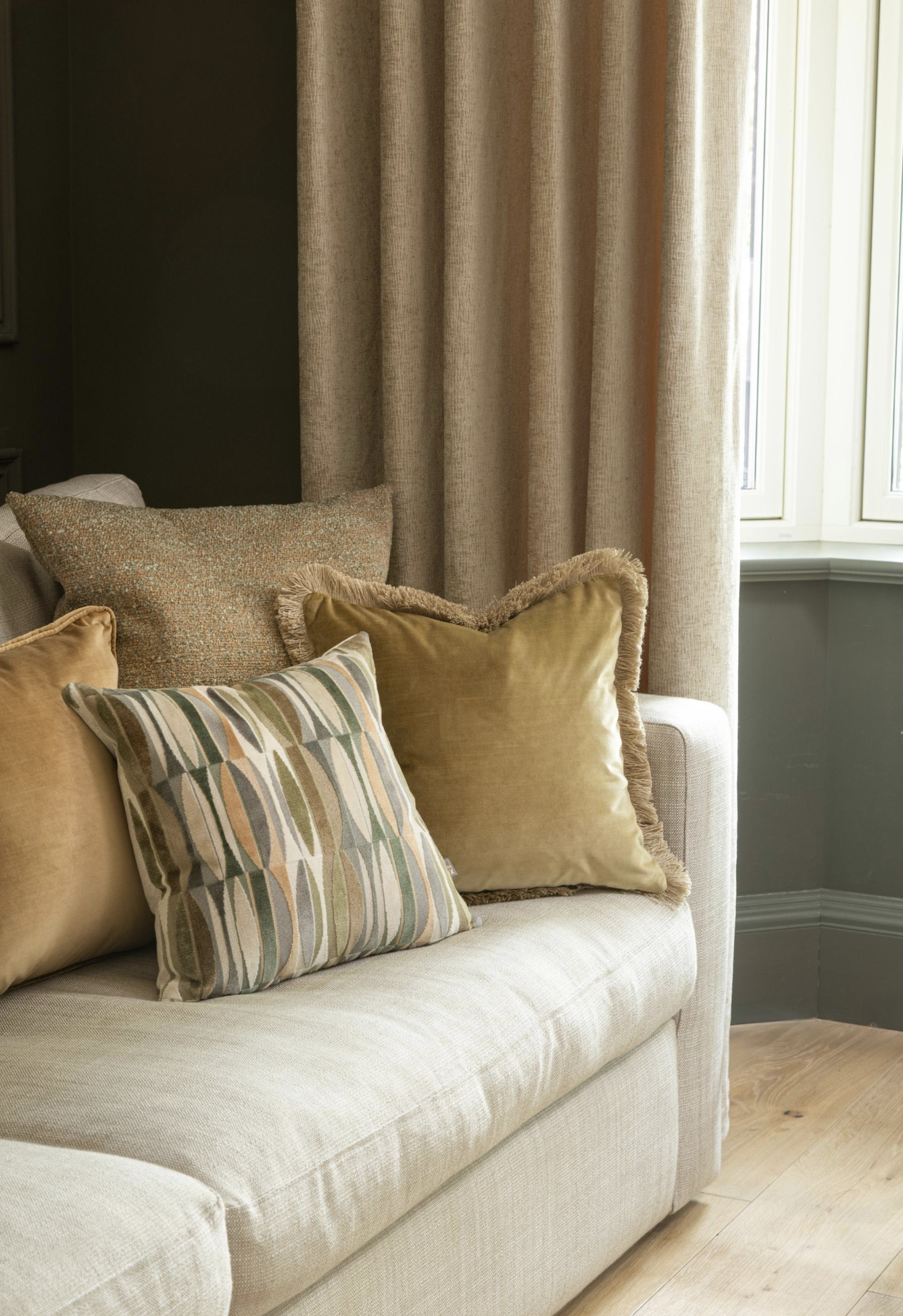 Elodie Woven Velvet Cushion - 4 Colours Available