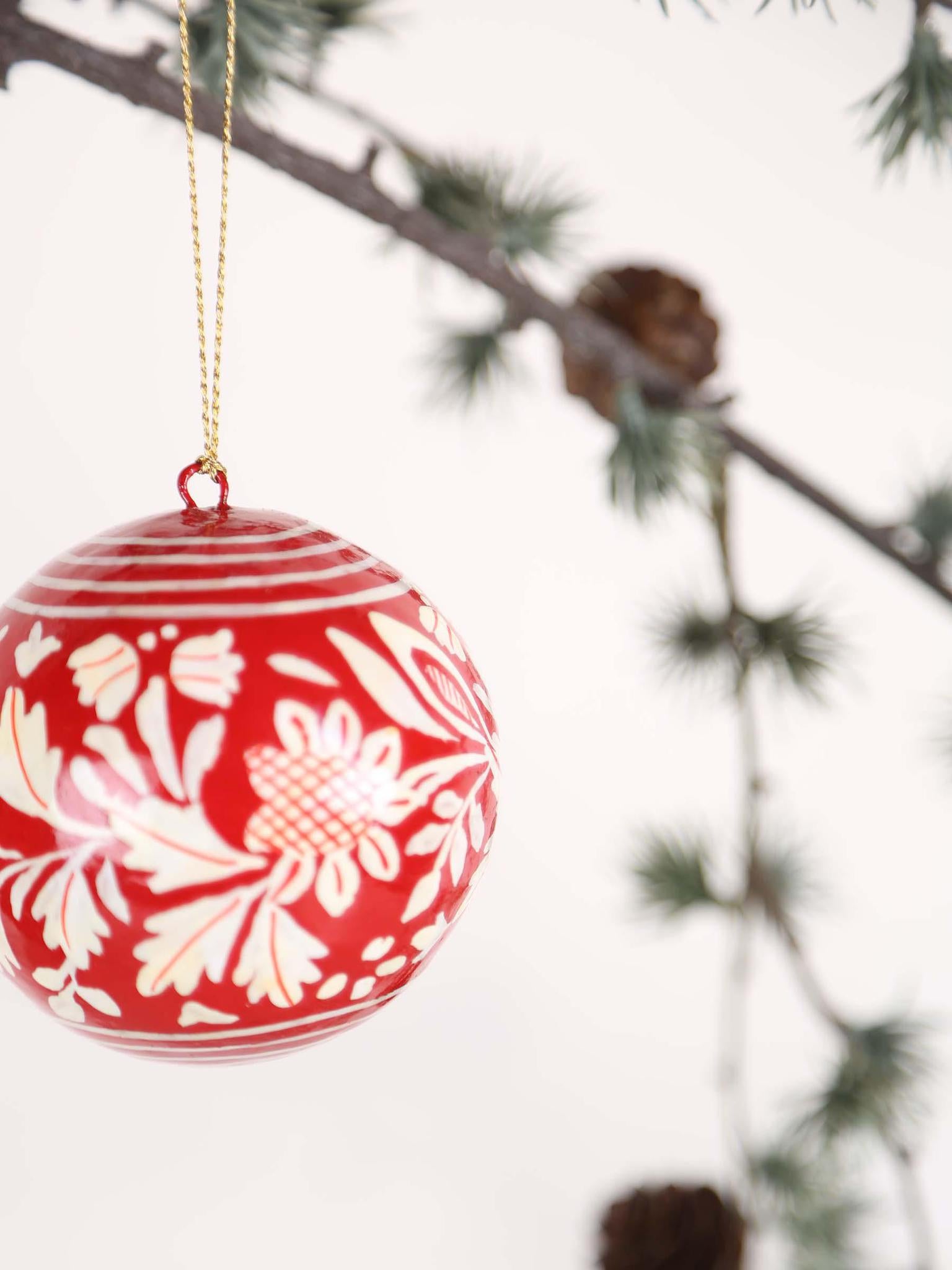Handmade Paper Mache Ball Decoration