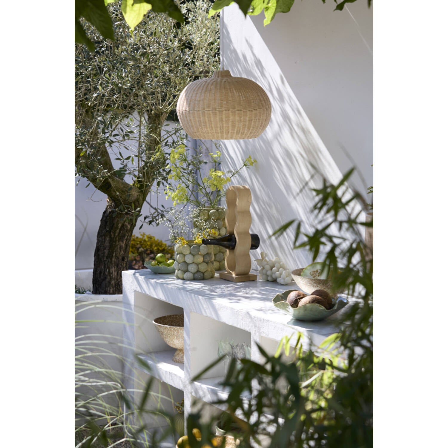 Melzor Hanging lamp - Rattan, natural - 45x32cm