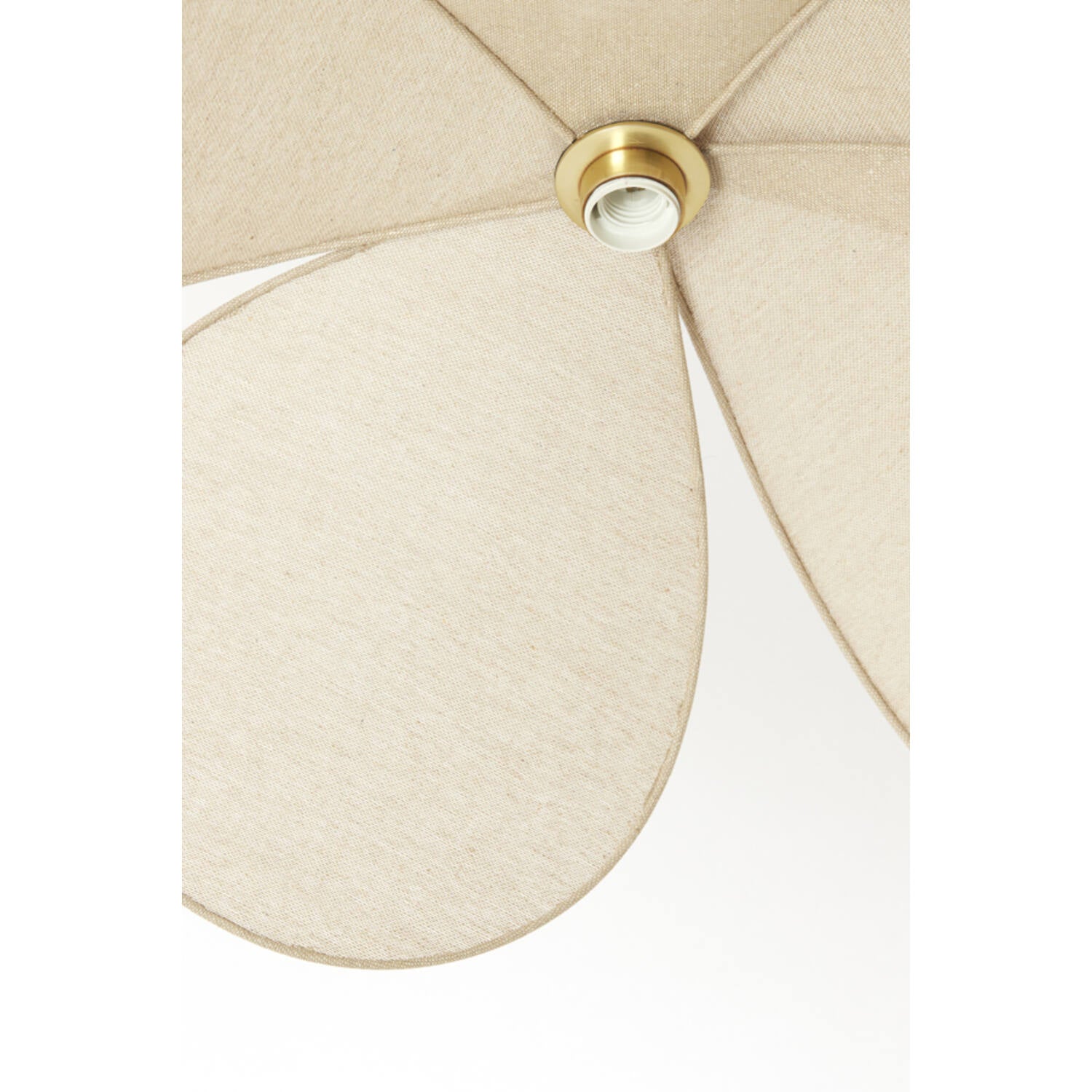 Lavriria Linen Petal Pendant Lamp - 60x30 cm - Wooden Top