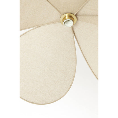 Lavriria Linen Petal Pendant Lamp - 60x30 cm - Wooden Top