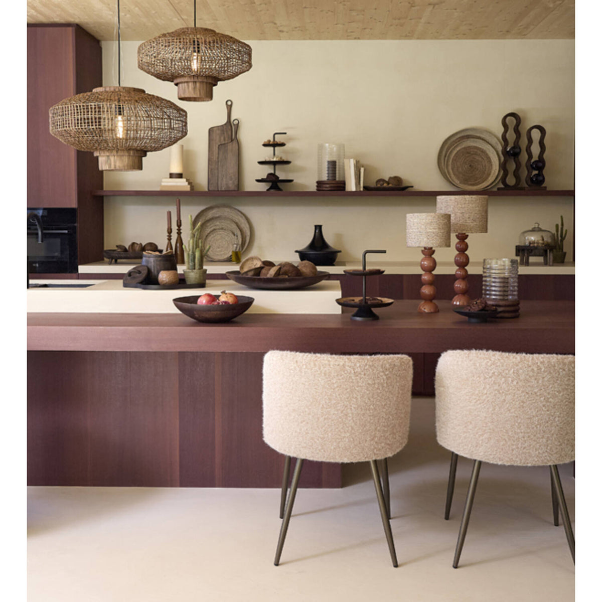 Paldor Rattan Hanging Lamp - Brown - 2 Sizes Available