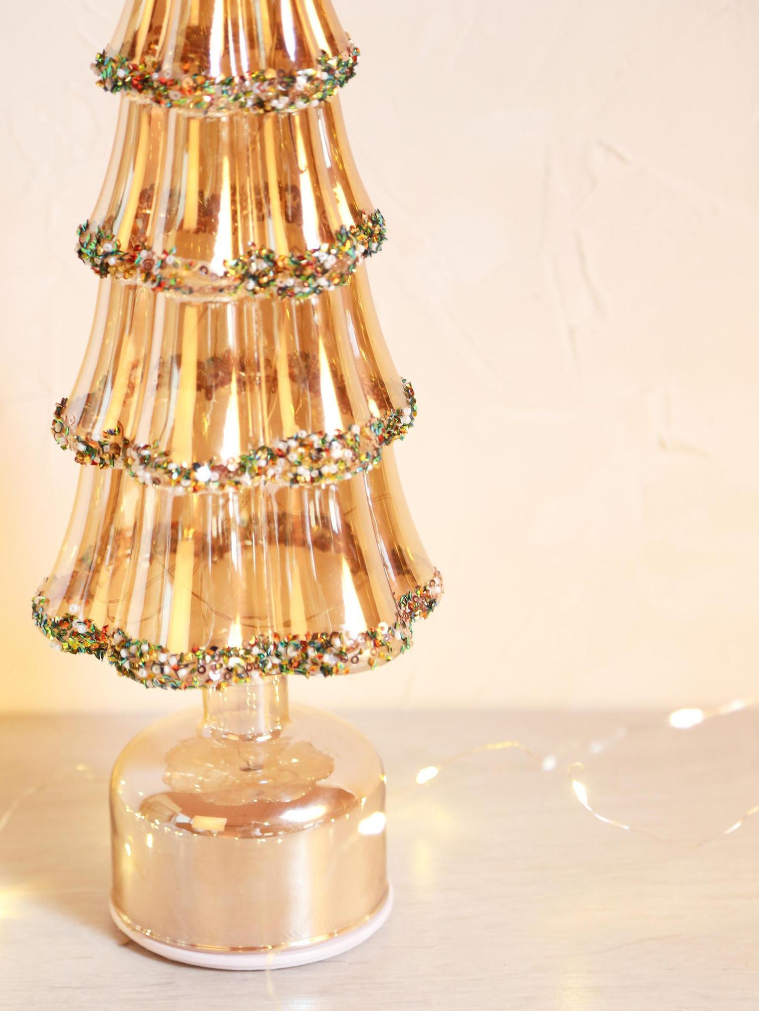 Amber decorative rotating tree