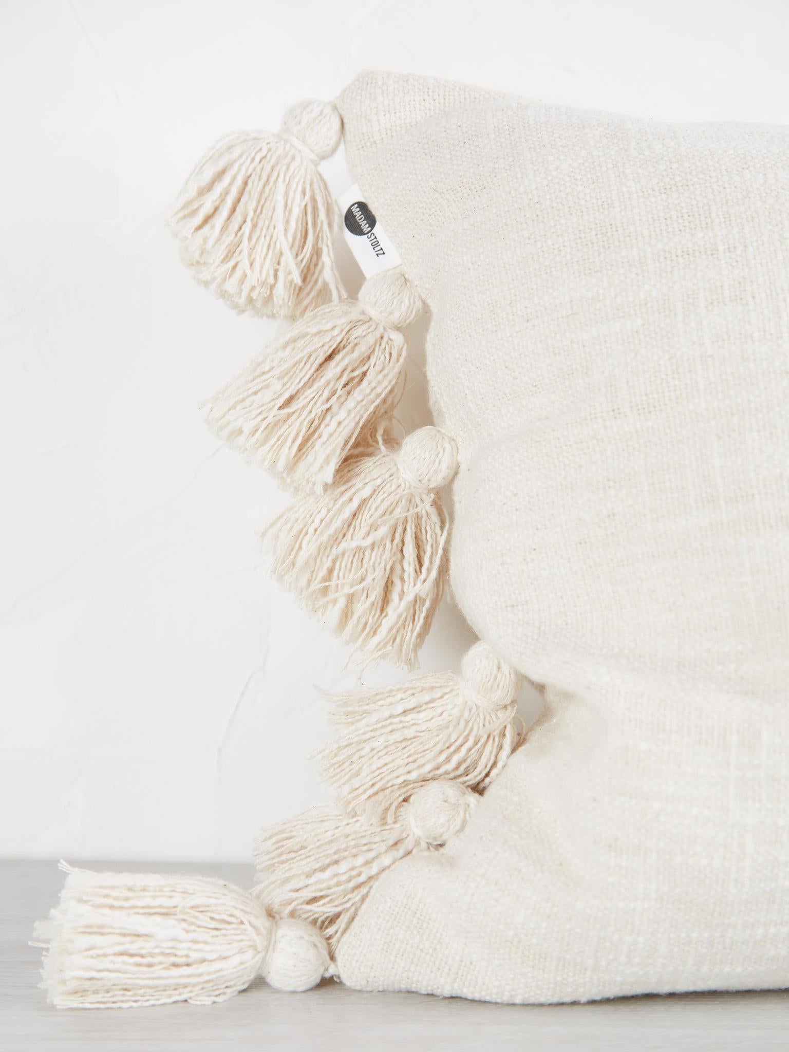 Cushion With Tassels - Off White