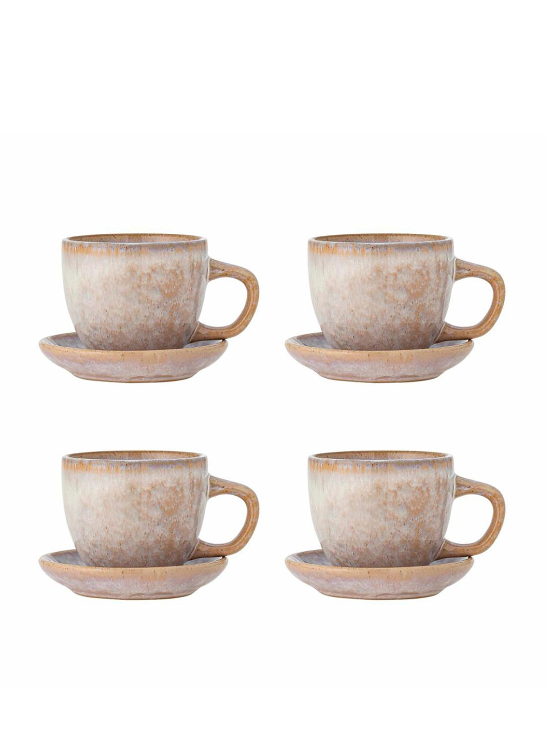 Brenta Ceramic Cup And Saucer - Set of 4 - Rose Stoneware