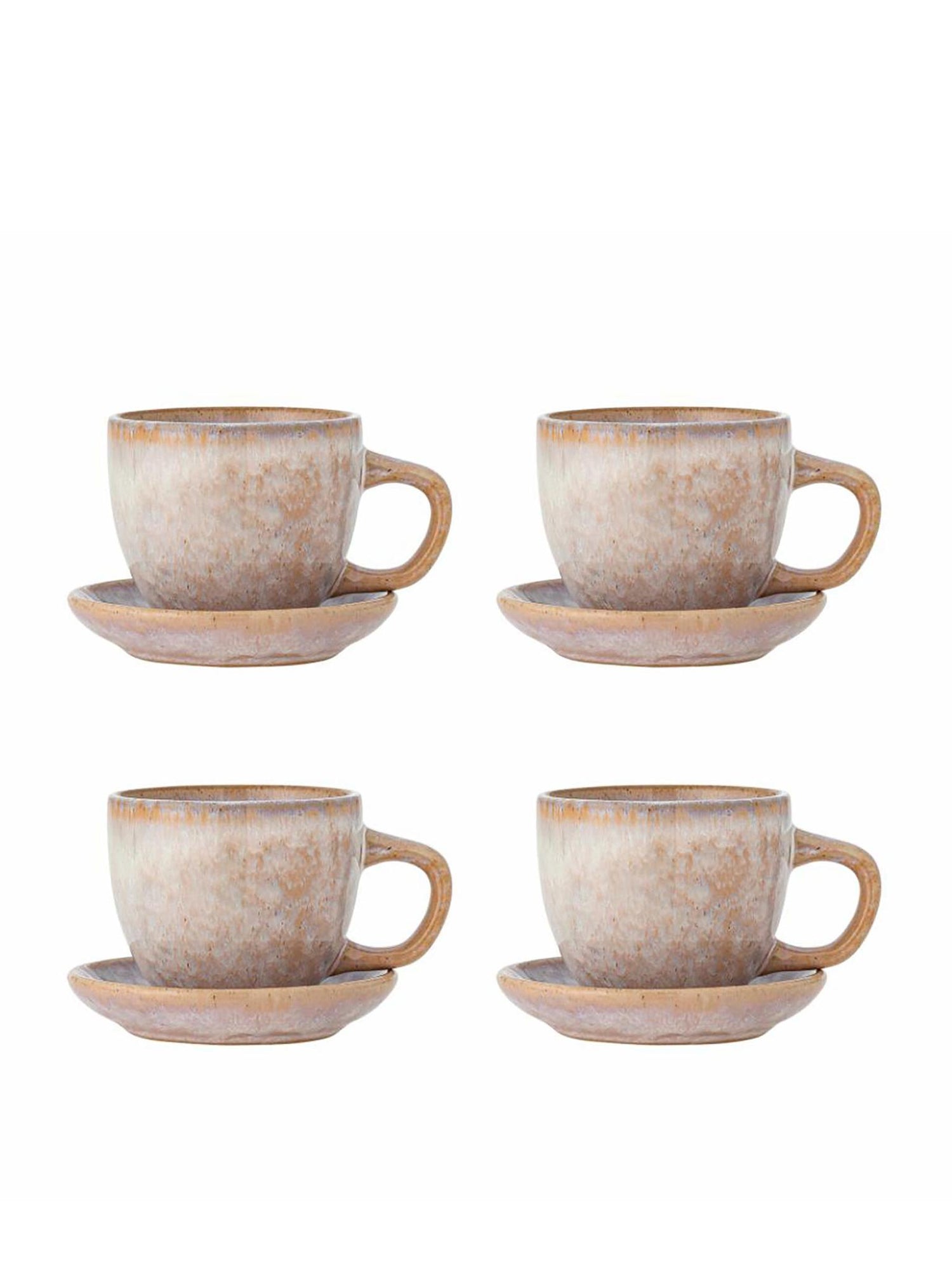 Brenta Ceramic Cup And Saucer - Set of 4 - Rose Stoneware