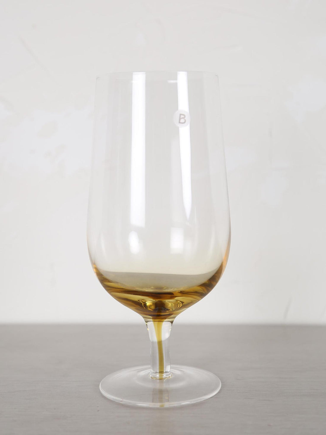 Amber Mouthblown Beer Glass