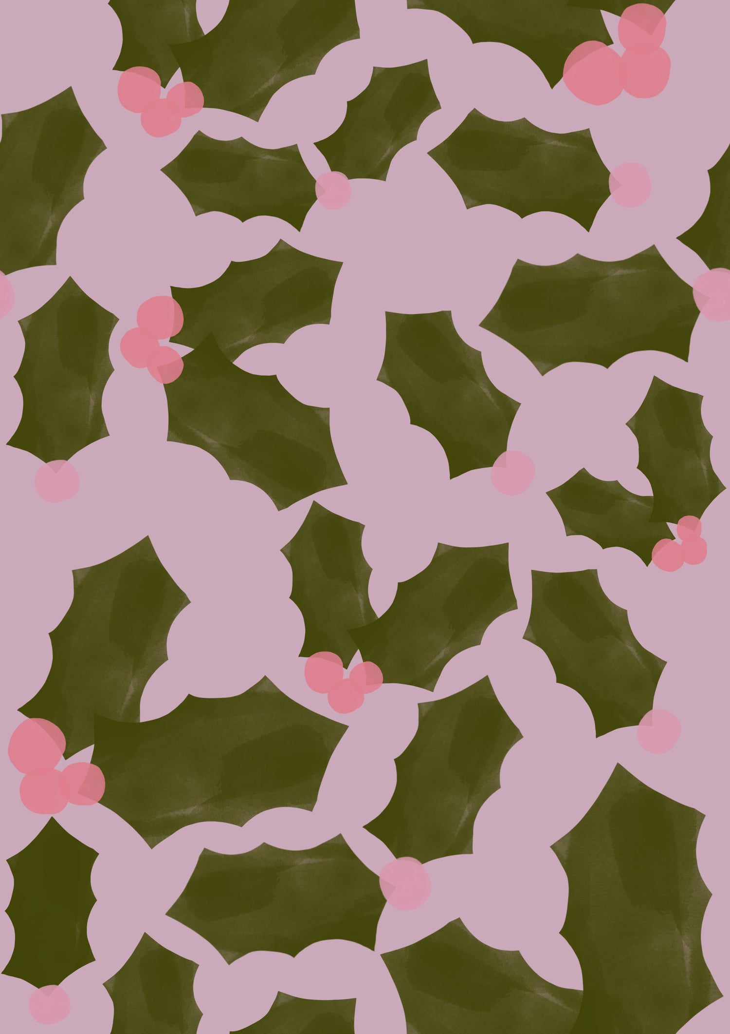 Holly Christmas Gift Wrap