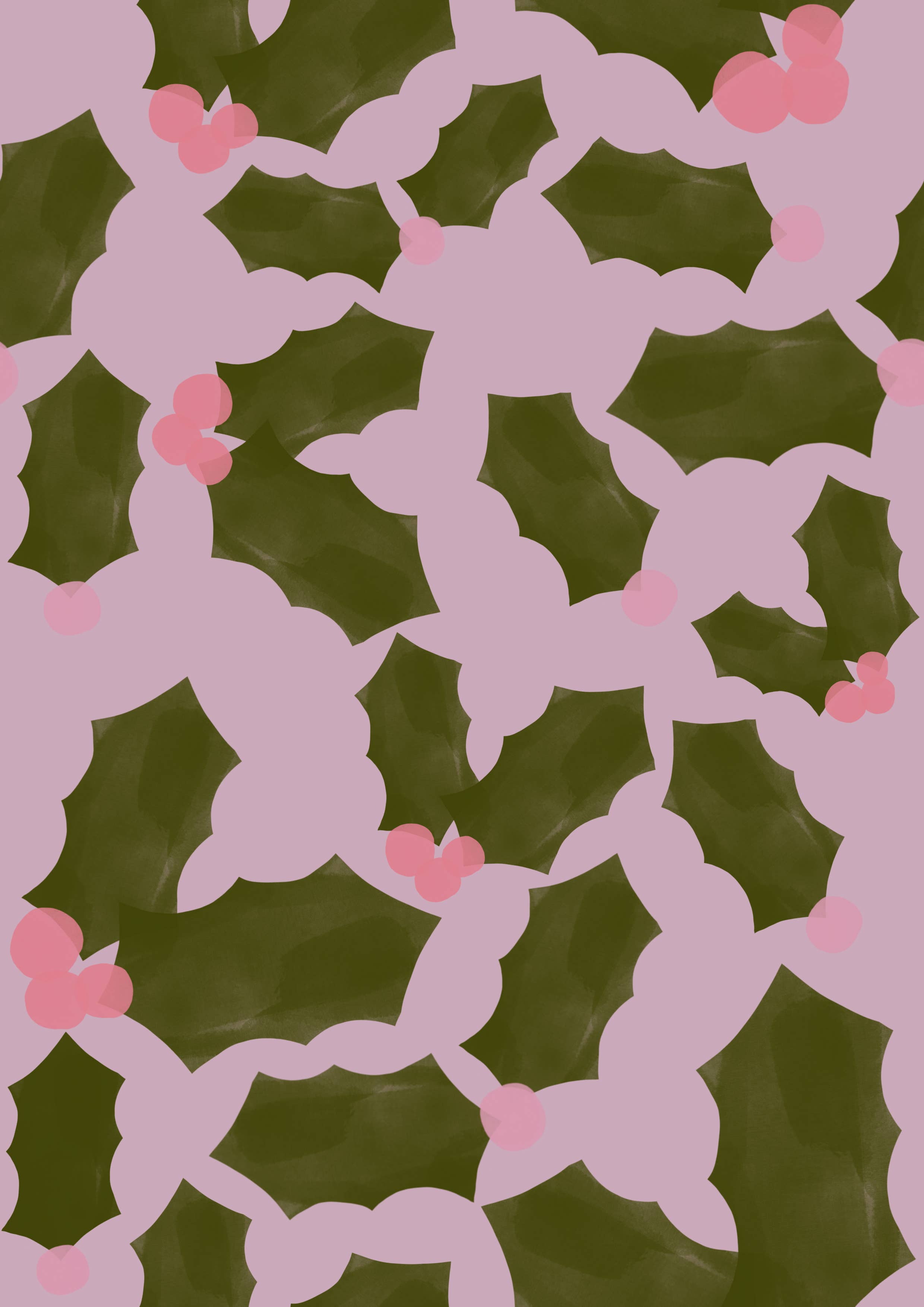 Holly Christmas Gift Wrap