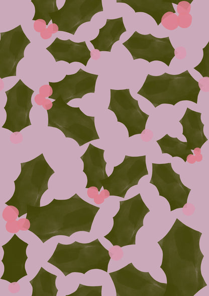 Holly Christmas Gift Wrap