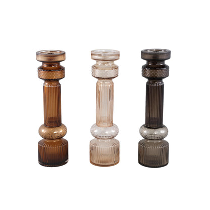 Tall Fadri Glass Candle Holder - 3 Colours Available