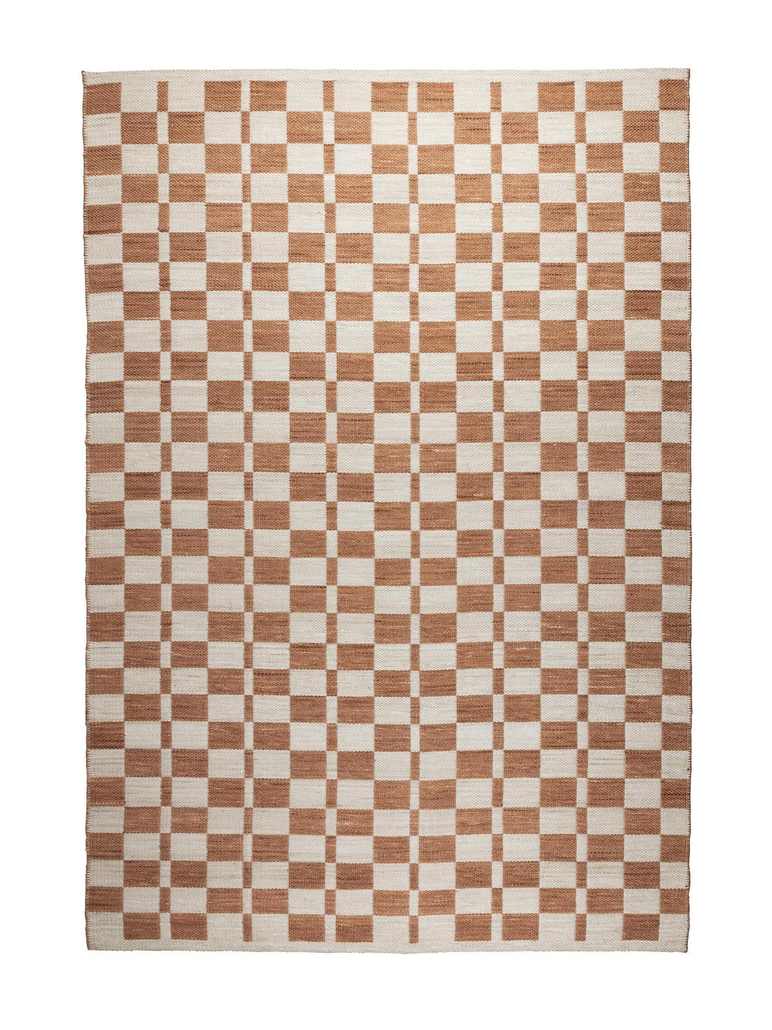 Checker Rug - Rust, Beige