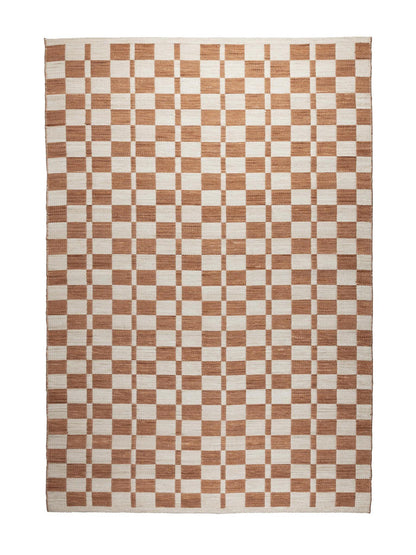 Checker Rug - Rust, Beige
