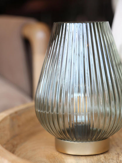 Tajera Table lamp - LED glass - Dark Green &amp; Gold