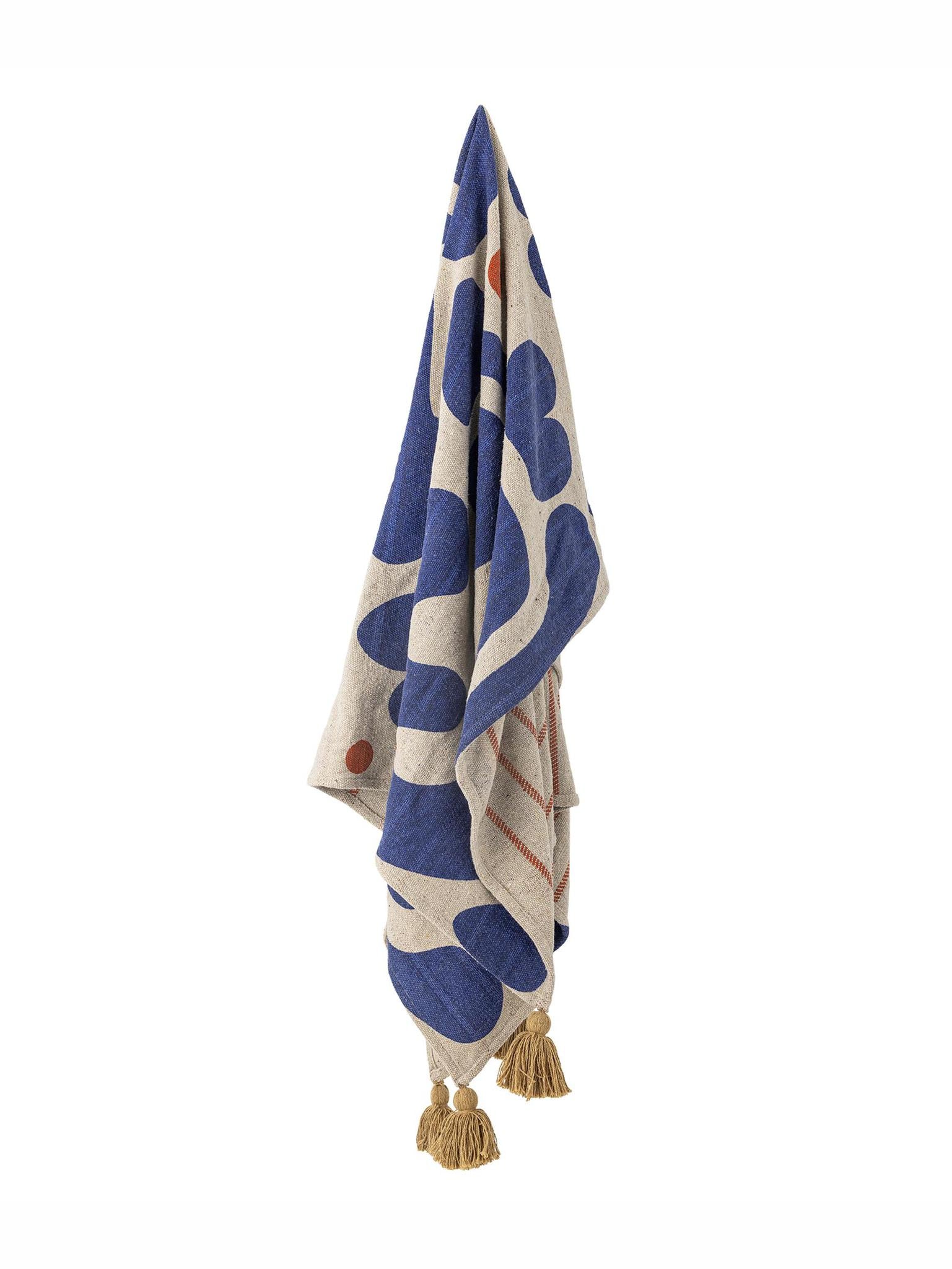 Eviaya Throw, Blue, Recycled Cotton