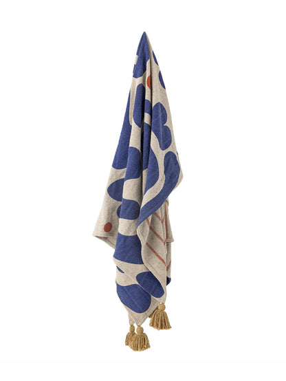 Eviaya Throw, Blue, Recycled Cotton