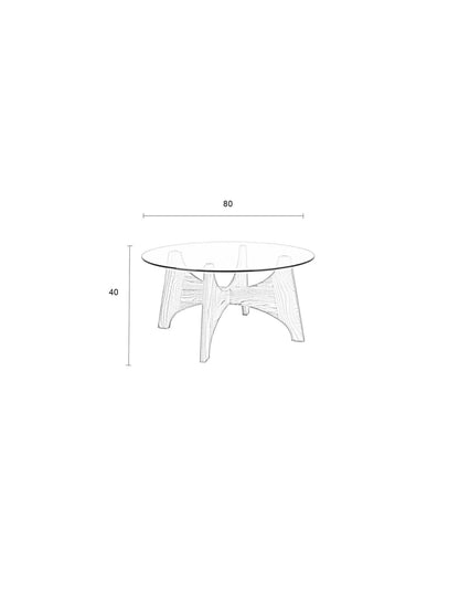 Kobe Ash Wood &amp; Glass Coffee/Side Table - 2 Sizes Available