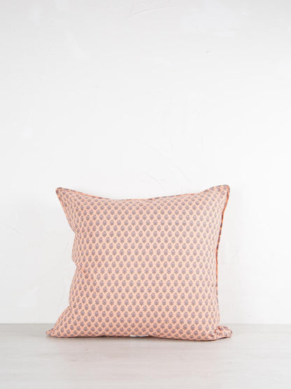 Coral, Lilac &amp; Green Printed Cushion