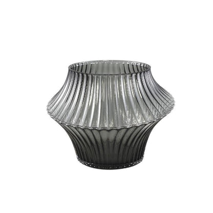 Yulaa Grey solid glass vase oblique