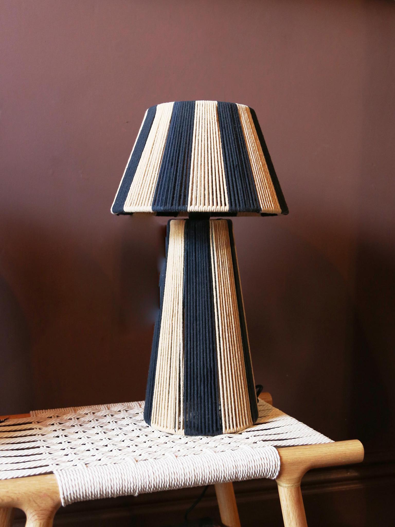 Stripe It Up Table Lamp - Natural, Black