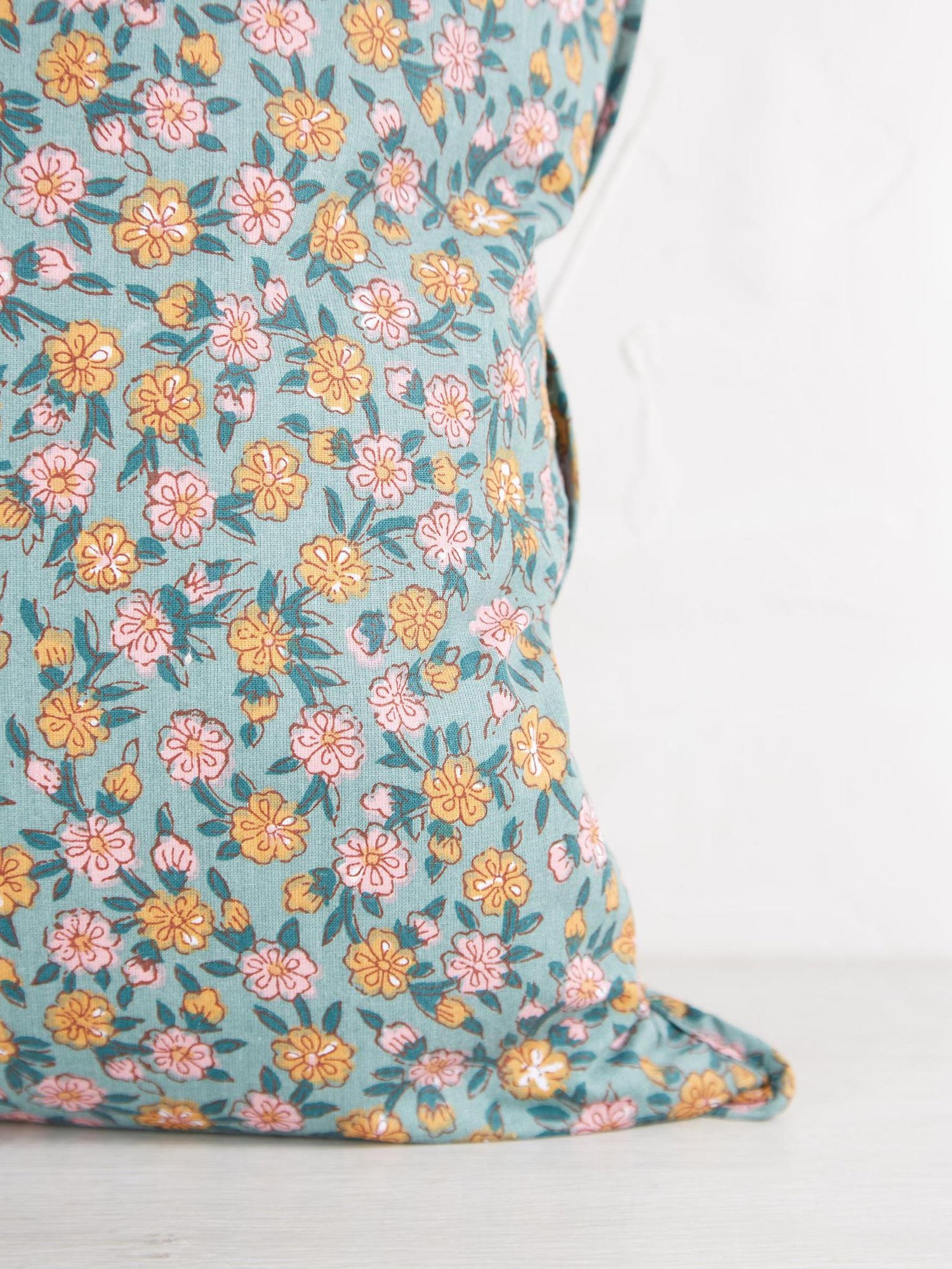 Dusty Green, Aqua, Honey &amp; Rose Printed Cushion
