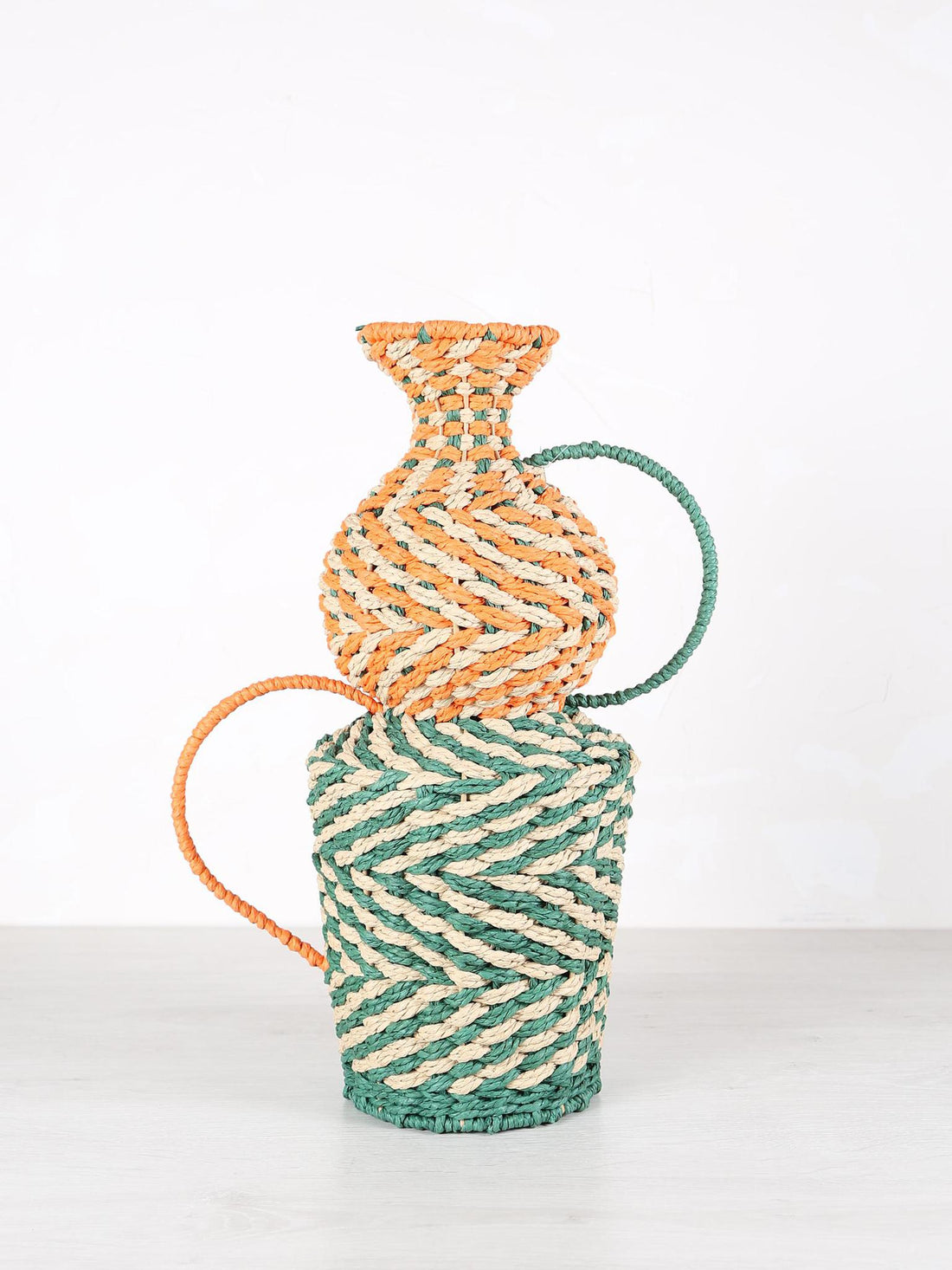 Woven Vase - Turquoise, Orange